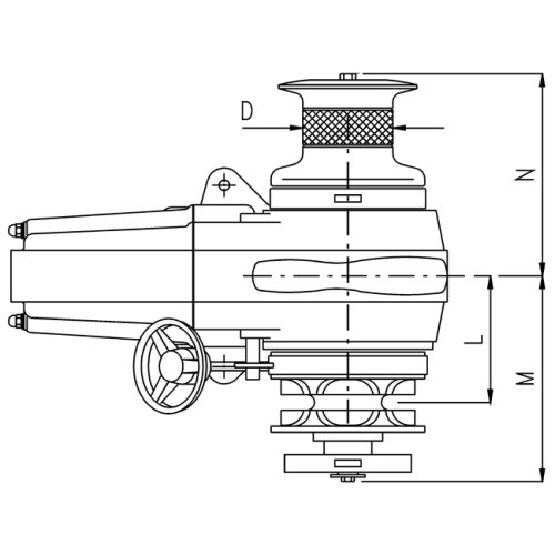 Lofrans windlasses Ankerlier horizontaal, model 'Falkon', 12mm, 12V, 1700W, met verhaalkop - 71132 02 72dpi - 71132