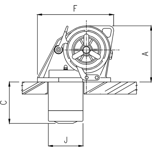 Lofrans windlasses Ankerlier horizontaal, model 'Kobra', 10mm, 24V, 1000W, met verhaalkop - 71328 01 72dpi - 71340