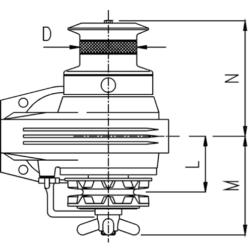 Lofrans windlasses Ankerlier horizontaal, model 'Kobra', 10mm, 24V, 1000W, met verhaalkop - 71340 02 72dpi - 71340