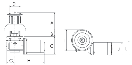 Lofrans windlasses Capstan verticaal, model 'T1000', 24V, 1000W - 71728 01 72dpi - 71728