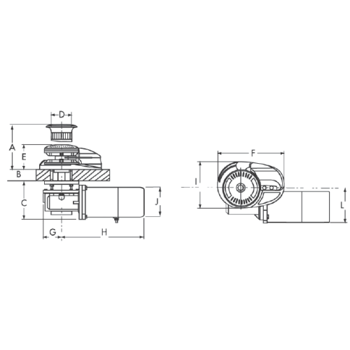 Lofrans Windlasses Windlass Vertical, Model 'Project X4', 12mm (Cw), 24v, 2700w, With Drum - 72531 01 72dpi - 72531