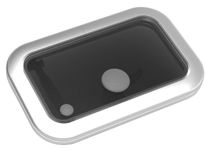 Go&iuml;ot Aluminium Luken Modell 'Opal 20', Satin, Abm. 401x256mm, Lochma&szlig; 347x202mm, Rahmen 15mm - 73106733 - 73106733