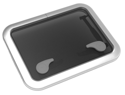 Go&iuml;ot Aluminum Hatches Model 'Opal 30', Satin, Dims. 511x381mm, Hole Size 457x327mm, Mounting Depth 15mm - 73106734 - 73106734