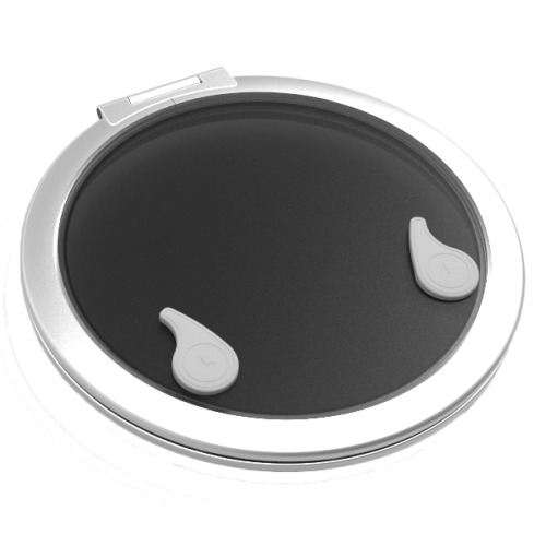 Go&iuml;ot Aluminum Hatches Model 'Opal 18', Satin, Dims. &Oslash;474mm, Hole Size &Oslash;420mm, Mounting Depth 15mm - 73115406 - 73115406