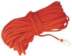 Hollow Floating Braided Rope With Nylon Snap Hook, &Oslash;8mm, L=30m, Orange - 9001100 - 9001100