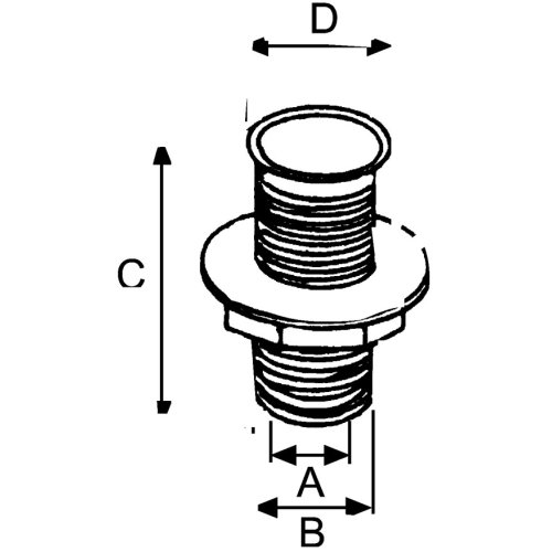 Kunststoff Lenzrohr, &Oslash;22mm, H=155mm, Schwarz - 9001422 3 - 9001422