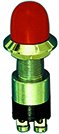 Messing-verchroomde druk (contact) schakelaar, 30A, boorgat &Oslash;14mm, rode knop (waterdicht) - 9014848 r - 9014848/R