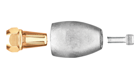 Zink anode Mercruiser/Sterndrive/Mercury outboard, Bravo 3 (>2003), prop nut assembly - 9017240 - 9017240