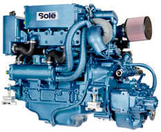 Sol&eacute; Scheepsdieselmotor SDZ 165 TURBO & intercooler, met Technodrive keerkoppeling TM880A, R=2.60:1 - 9022254 2 - 9022254