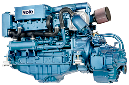Sol&eacute; Scheepsdieselmotor SDZ 280 TURBO & intercooler, met Technodrive keerkoppeling TM265, R=2.82:1 - 9022283 - 9022283