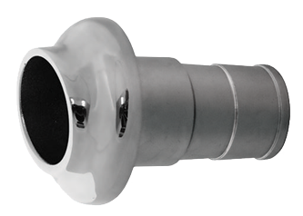 RVS uitlaat huiddoorvoer met rubber terugslagklep, &Oslash;40mm, kraag &Oslash;75mm - 9024140 1 - 9024140