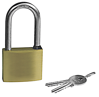 allpa Messing hangslot met lange RVS beugel