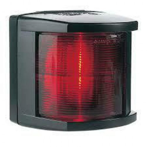 Hella Serie 2984 Backbordlaterne, 12v/25w, 112,5&deg;, Bsh-2nm, Ip55, Schwarzes Geh&auml;use, Rote Linse - 9041106 - 9041106