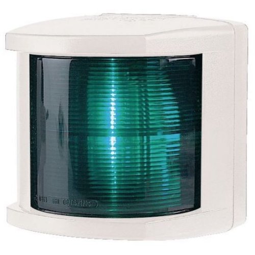 Hella Serie 2984 Star Board Light, 12v/25w, 112,5&deg;, Bsh-2nm, White Housing With Green Lens - 9041204 - 9041204