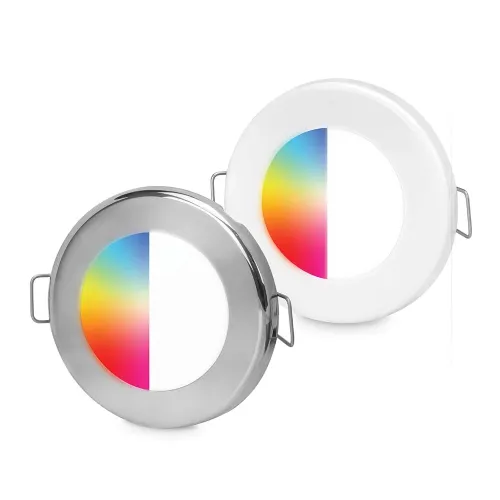 Hella Apelo Euroled 75 RGB/W Ceiling light, White Plastic, 9-16VDC, 80&deg;, spring mounted - 9041389 1 - 9041389