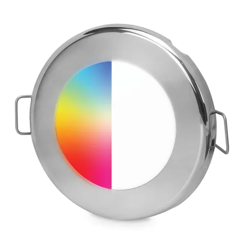 Hella Apelo Euroled 75 RGB/W Deckenleuchte, Niro, 9-16VDC, 80&deg;, Federclip-Montage - 9041399 - 9041399