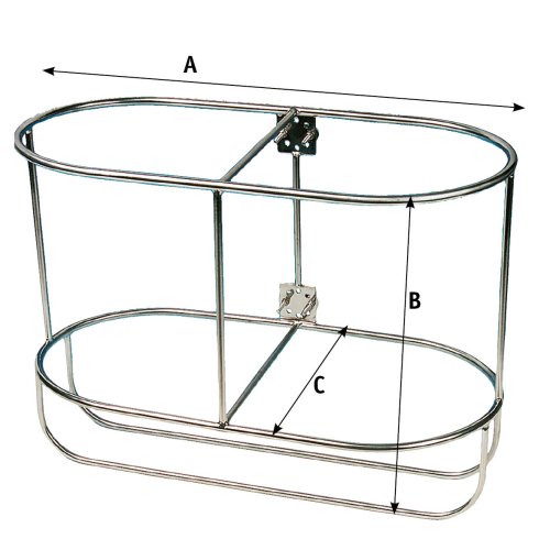 RVS Fenderhouder, recht model voor 2 fenders, A=375mm, B=320mm (Comet 3) - 9048731 2 - 9048731