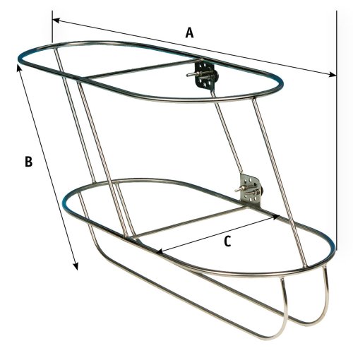 RVS Fenderhouder, schuin model voor 2 fenders (links), A=650mm, B=330mm (Comet 4) - 9048740l 2 - 9048740L