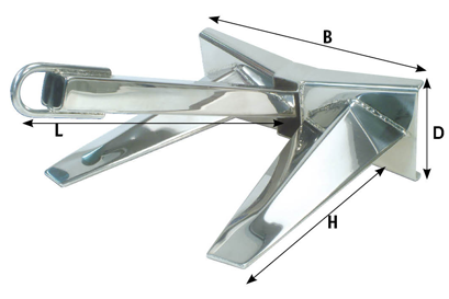 RVS anker, gepolijst, 40kg - 9048840 - 9048840
