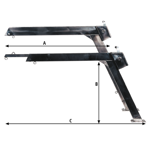 RVS Davit met touw, blok en winch, telescopische uitvoering, 120kg (prijs per stuk) - 9048901 2 - 9048901