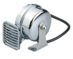 Messing verchroomde elektromagnetische scheepshoorn, 1-tonig, L=105mm, 12V, (108dB(A)-490Hz) - 905011 - 905011