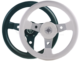 3-Spoke Wheel 'Delfino' Silver Aluminum with White Vinyl Rim, &Oslash;340mm, Depth 88,7mm - 9062103w 2 - 9062103/W