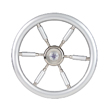 6-Spaaks stuurwiel 'Leader Silver' RVS met zilver look, &Oslash;370mm, diepte 94,7mm - 9062137 - 9062137