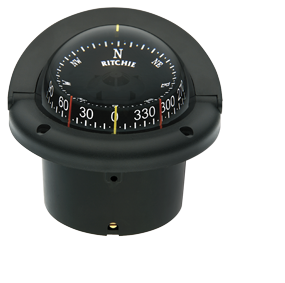 Ritchie Kompas model 'Helmsman', HF-743, 12V, inbouwkompas, roos &Oslash;95mm/5&deg;, zwart - 9067078 - 9067078