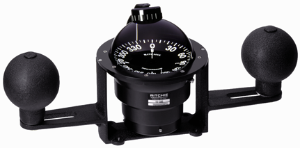 Ritchie kompas model 'Globemaster YB-600', 12/24/32V, opbouwkompas, roos &Oslash;152,4mm/2 of 5&deg;, zwart - 9067306 1 - 9067306