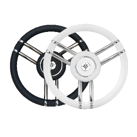 3-Dubbelspaaks stuurwiel type 28", wit, met polurethaan rand, &Oslash;=350mm - 9068731 1 1 - 9068731