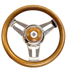 3-Dubbelspaaks RVS Stuurwiel model 31 Teak, &Oslash;=350mm - 9068750 1 - 9068750