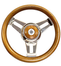 3-Dubbelspaaks RVS Stuurwiel model 31 Teak, &Oslash;=350mm - 9068750 - 9068750