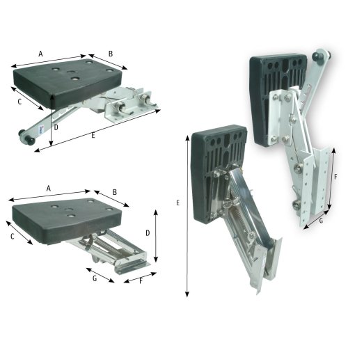 Aluminium buitenboordmotorstoel, klapbaar (max. 35kg) - 9069850 1 1 - 9069850