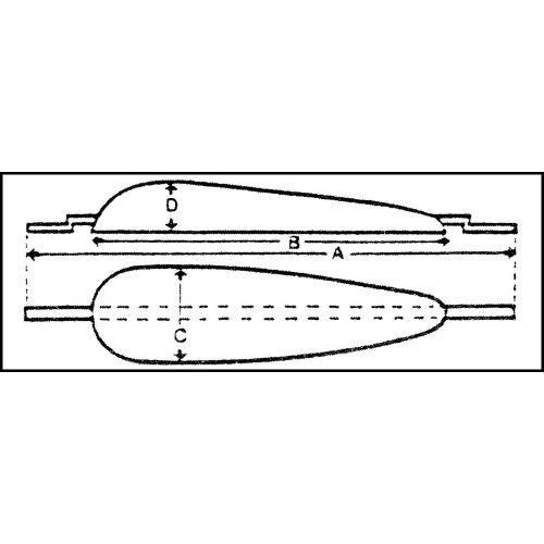 Zinken lasstrip-anode, 203x120x40x25mm (0,55kg) - 9077400 1 - 9077400