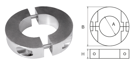 Zink anode voor &Oslash;20mm-as, ringvormig - 9077619 - 9077619