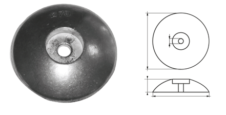 Magnesium ronde roerblad-anode &Oslash;125mm (paar) (0,32kg) - 9077961500x500x0 - 9077962