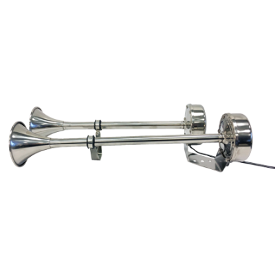 RVS elektromagnetische scheepshoornset, 2-tonig, L=463,5mm, 12V (105dB(A)-350/400Hz) - 9078151 - 9078151