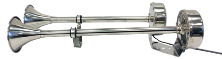 RVS elektromagnetische scheepshoornset, 2-tonig, L=463,5mm, 12V (105dB(A)-350/400Hz) - 9078151 - 9078151