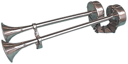 Stainless Steel Electro-Magnetic Boat Horn Set, Dual Tone, L=463,5mm, 24v (105db(A)-350/400hz) - 9078156 - 9078156