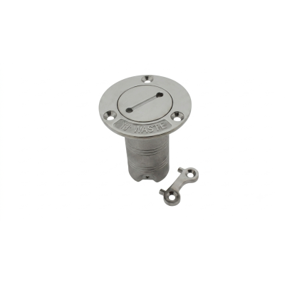 RVS Dekvuldop 'Waste', slangaansluiting &Oslash;38mm, flens &Oslash;76mm, 0&deg; model - 9078218 - 9078218
