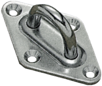 RVS ruitvormige oogplaat, 40x64mm, &Oslash;6mm - 9078521 - 9078521
