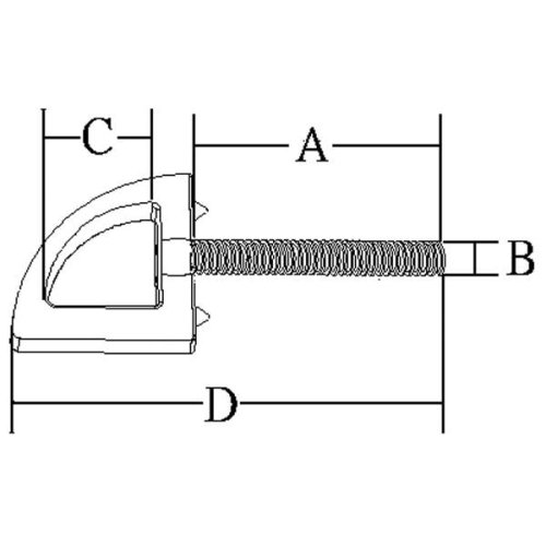 RVS schroefoog, A=102mm, B=12mm, C=23mm, D=152mm - 9078725 1 - 9078725