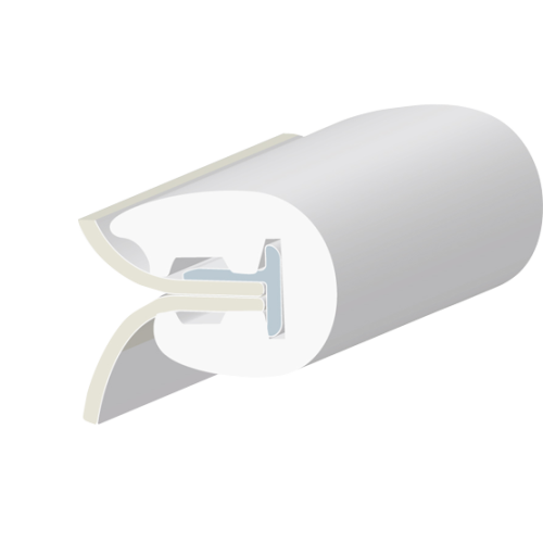 PVC Afwerklijst voor Polyester L-0" rollengte 200m - 9080200 1 - 9080200