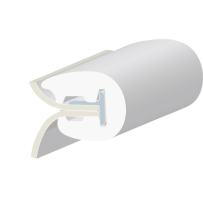 PVC Afwerklijst voor Polyester L-0" rollengte 200m - 9080200 - 9080200