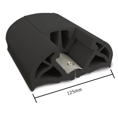 PVC stootlijst 'Bumper', B=125mm, zwart 12M - 9080710r - 9080710R
