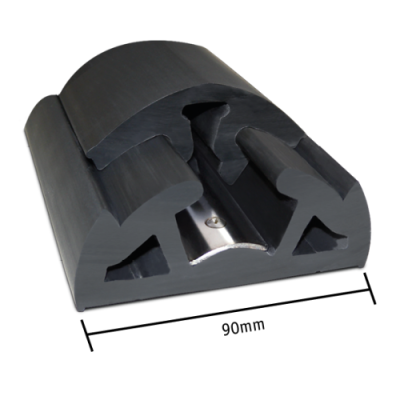 PVC stootlijst 'Bino', B=90mm, zwart 10mtr. - 9080749 - 9080749