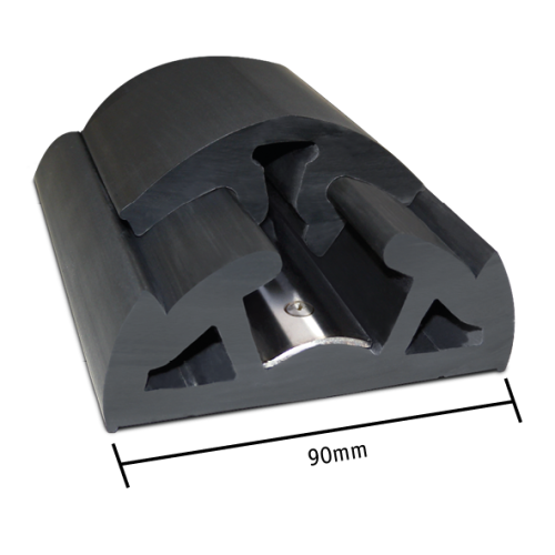 PVC stootlijst 'Bino', B=90mm, zwart 10mtr. - 9080749 - 9080749