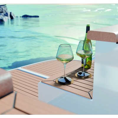SEASIP Stainless steel holder - antislip bronze finish base - for stemmed wine glasses - 9081281 3 - 9081281
