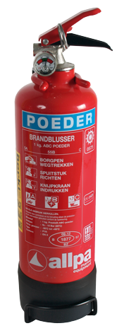 Poederblusser 1kg, &Oslash;85mm, H=350mm (brandklasse A+B+C) - 9082116 - 9082116