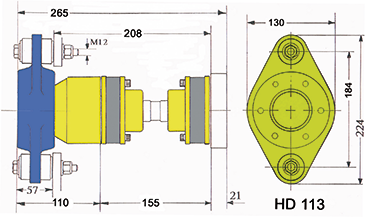 Hydradrive Type Hd-113 Cv-Drive Shaft System Set, With Thrust Bearing, Cv-Shaft And Adapter Flange - 9099505 3 - 9099505